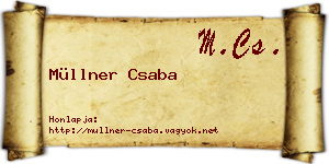 Müllner Csaba névjegykártya